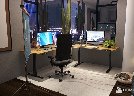 High Floor Production and Work Office Design Rendering