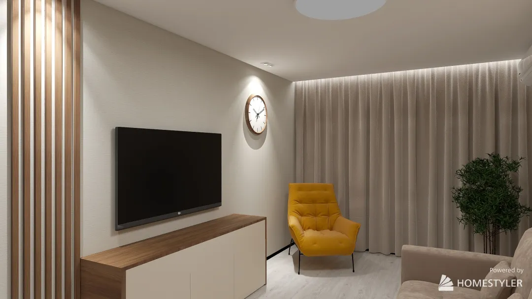 гостиная-спальня 3d design renderings