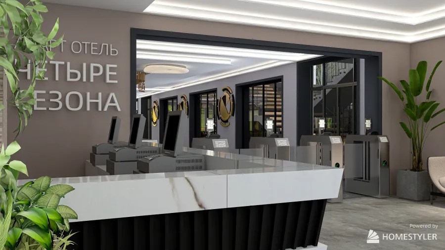 Reception hotel 3d design renderings