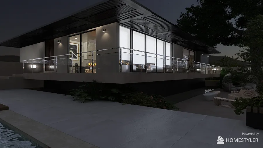 Casa en la colina 3d design renderings