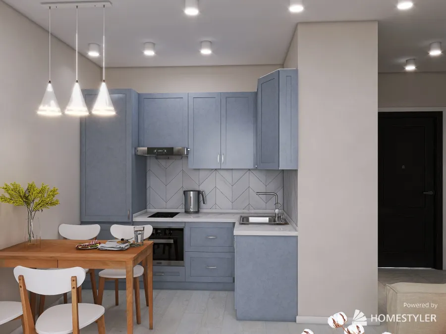 Кухня гостиная 3d design renderings