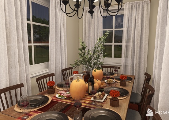 Thanksgiving Tablescape Design Rendering