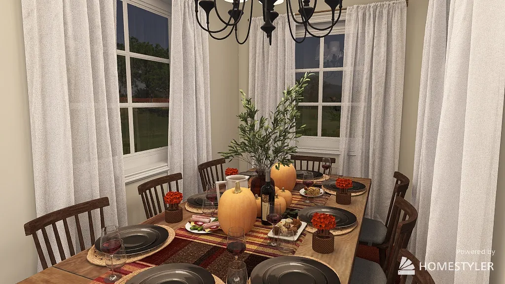 Thanksgiving Tablescape 3d design renderings