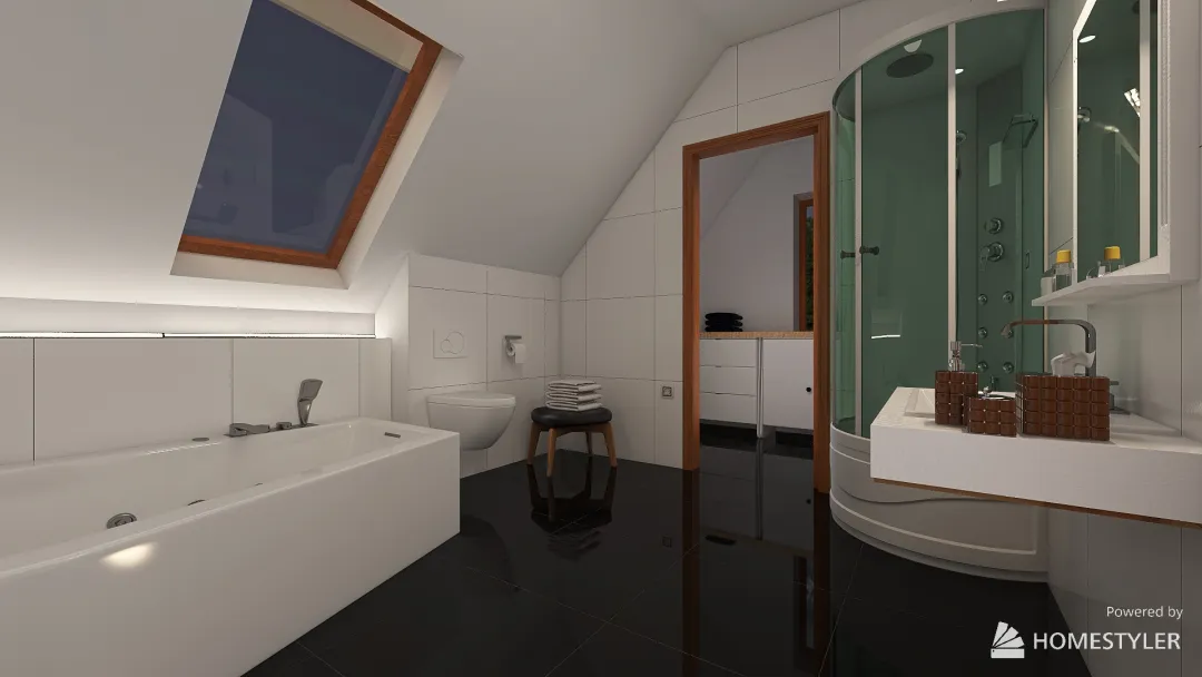 PILCHOWO 11.2023 kominek v3 WC v2 łazienka 60x60 3d design renderings