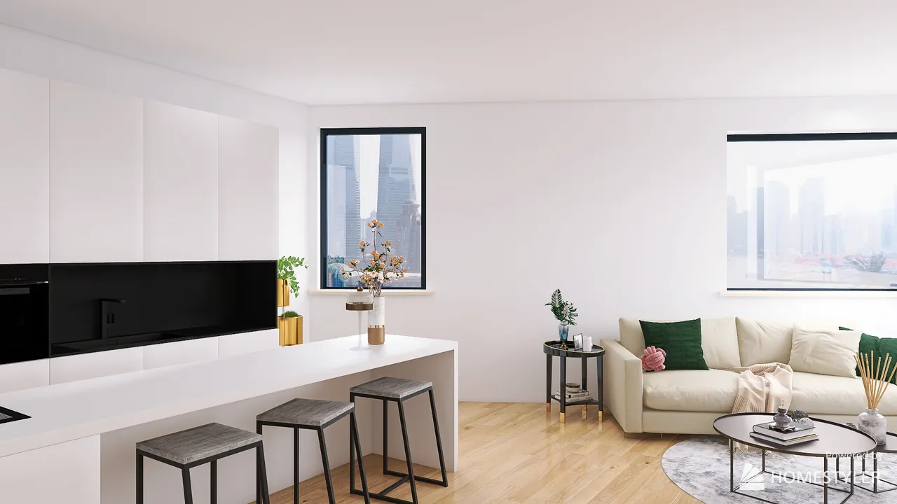 dreieckige Wohnung 3d design renderings