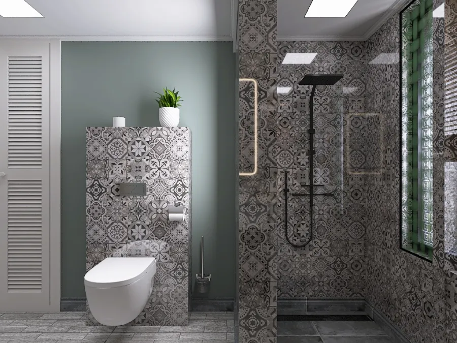 Ванна кімната-гардеробна 3d design renderings