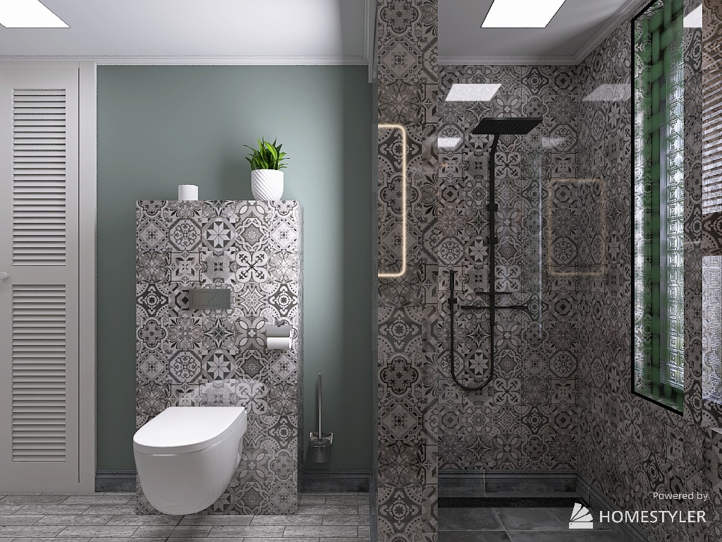 Ванна кімната-гардеробна 3d design renderings