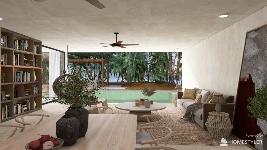 Casa Tropical Moderna 3d design renderings