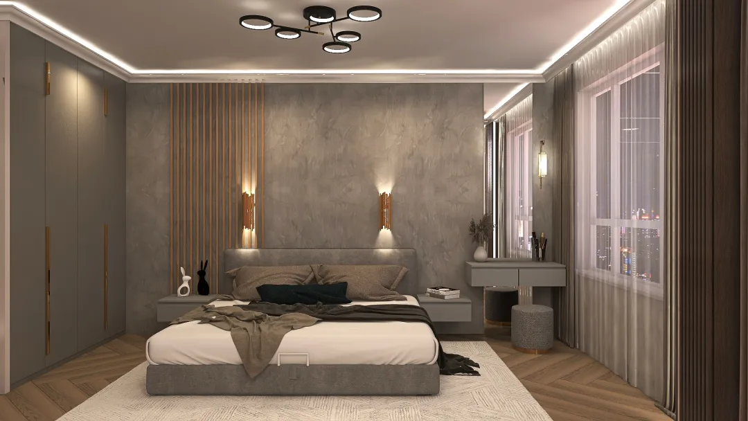 The Design Project of a three-room apartment 3d design renderings