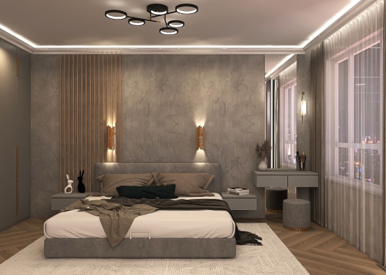 The Design Project of a three-room apartment Design Rendering