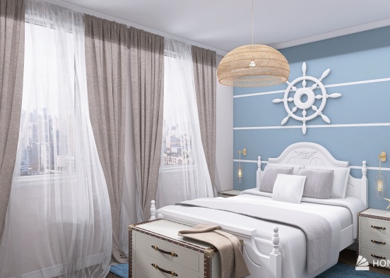 Copy of Copy of спальня в морском стиле Design Rendering