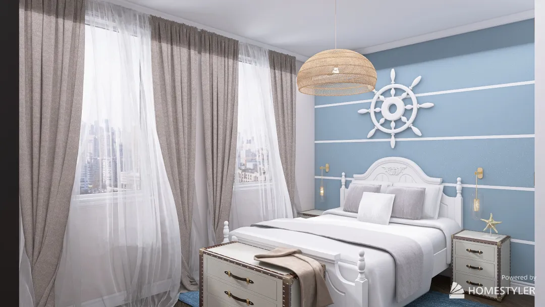 Copy of Copy of спальня в морском стиле 3d design renderings
