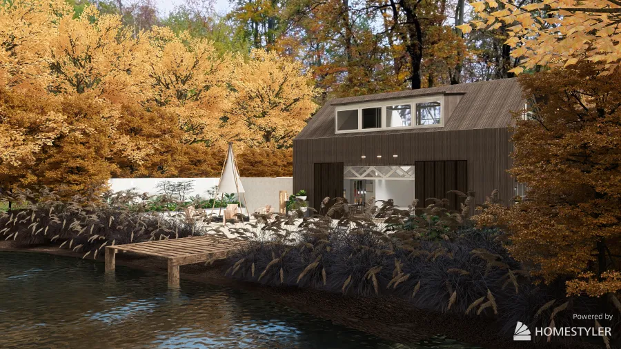 Home by the Lake 3d design renderings