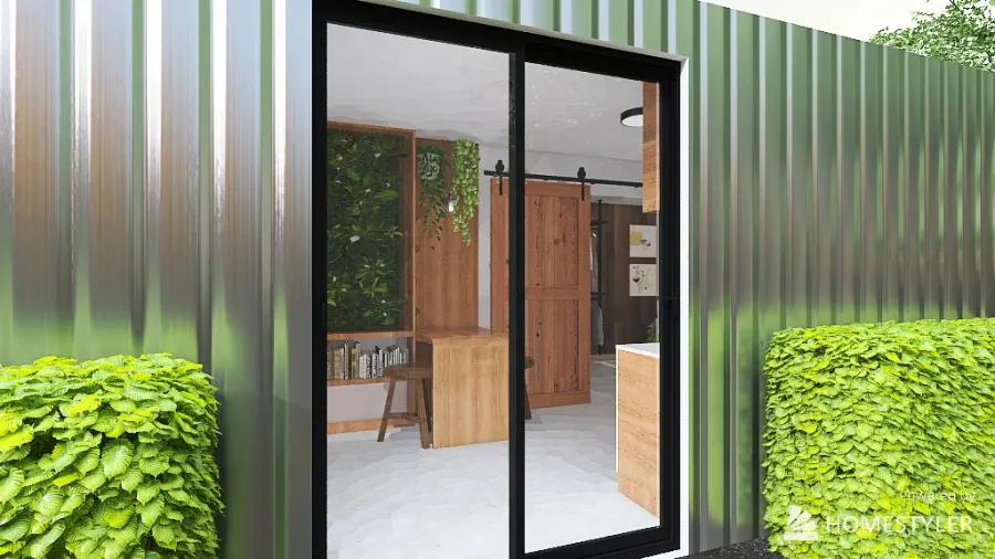 Living in a Shipping container 3d design renderings