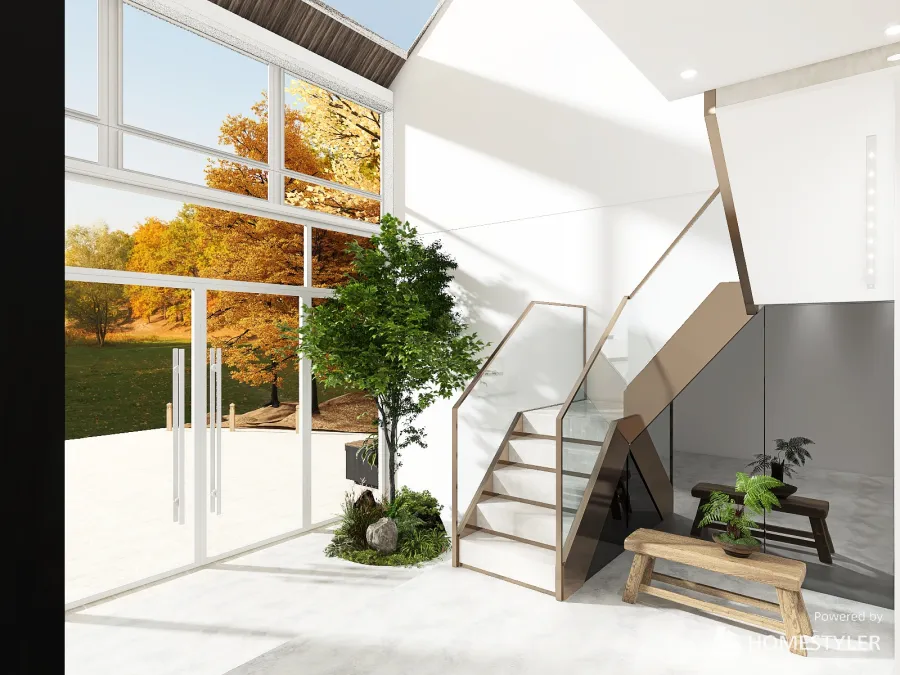 Entry & Stairwell 3d design renderings