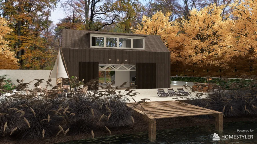 Home by the Lake 3d design renderings