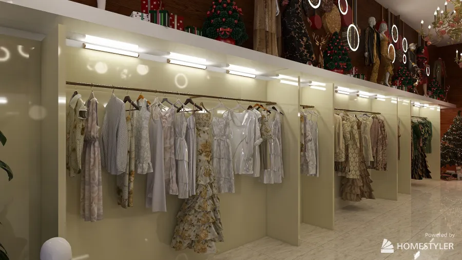 christmas wall boutique style 3d design renderings