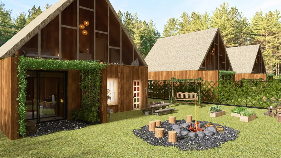 Eco Lodge Resort 3d design renderings