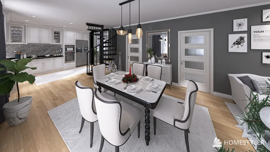 My first project of a small apartment. 3d design renderings