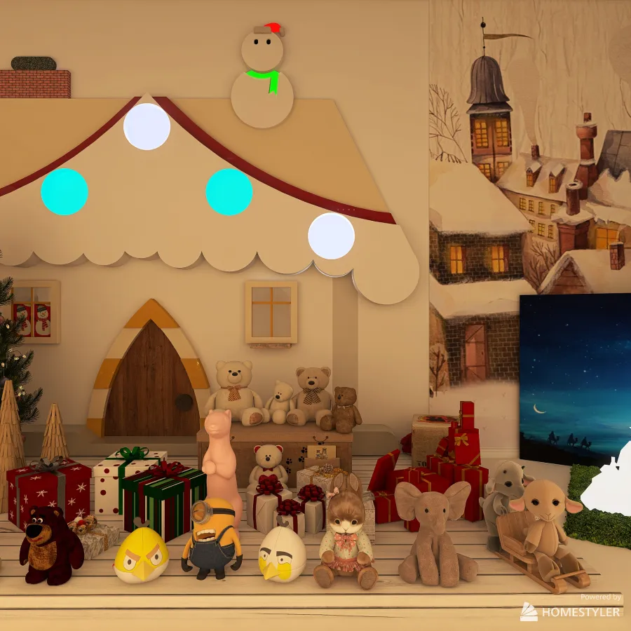 Christmas' wall 🎄🧸🎁☃️ 3d design renderings
