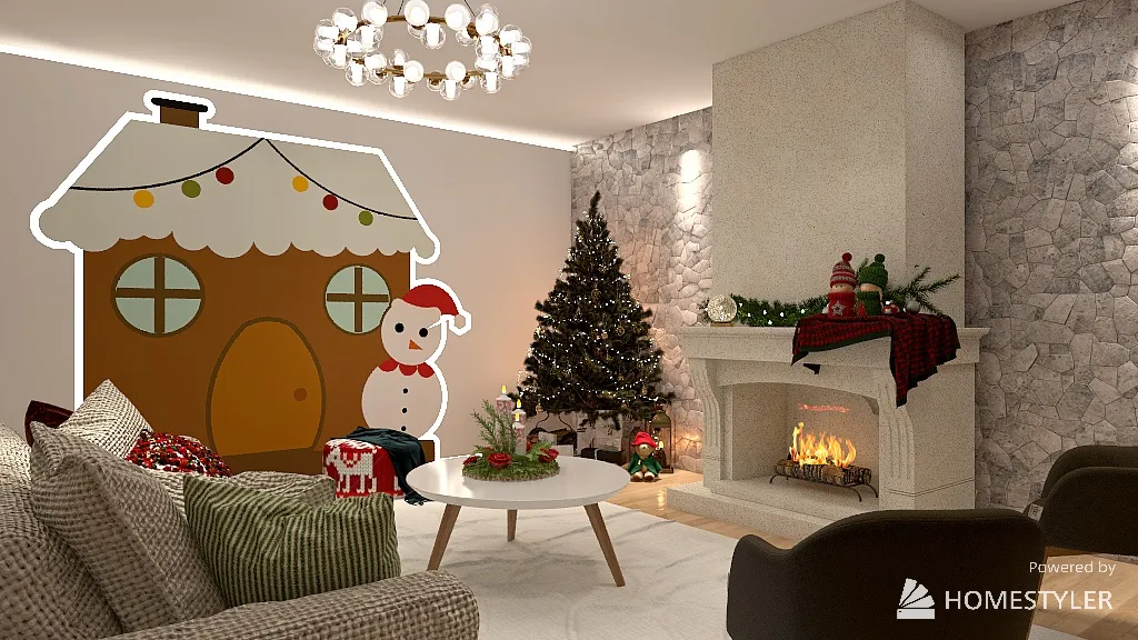 Loving a lighty Christmas 3d design renderings