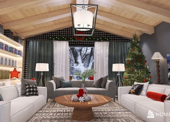 Refugio de montaña en Navidad Design Rendering