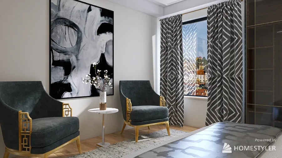 modern guest room 3d design renderings