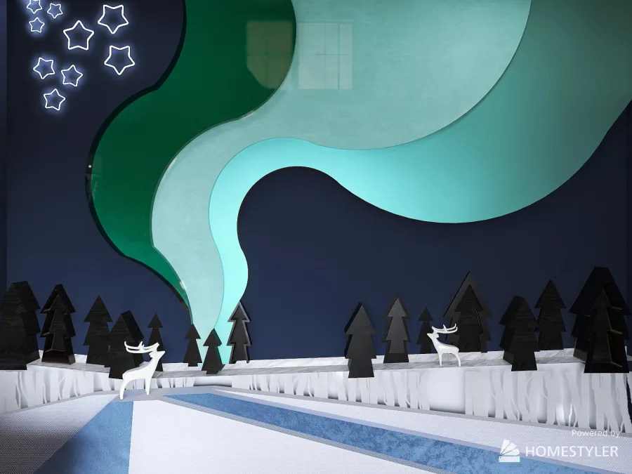 Northern Lights Wall 3d design renderings