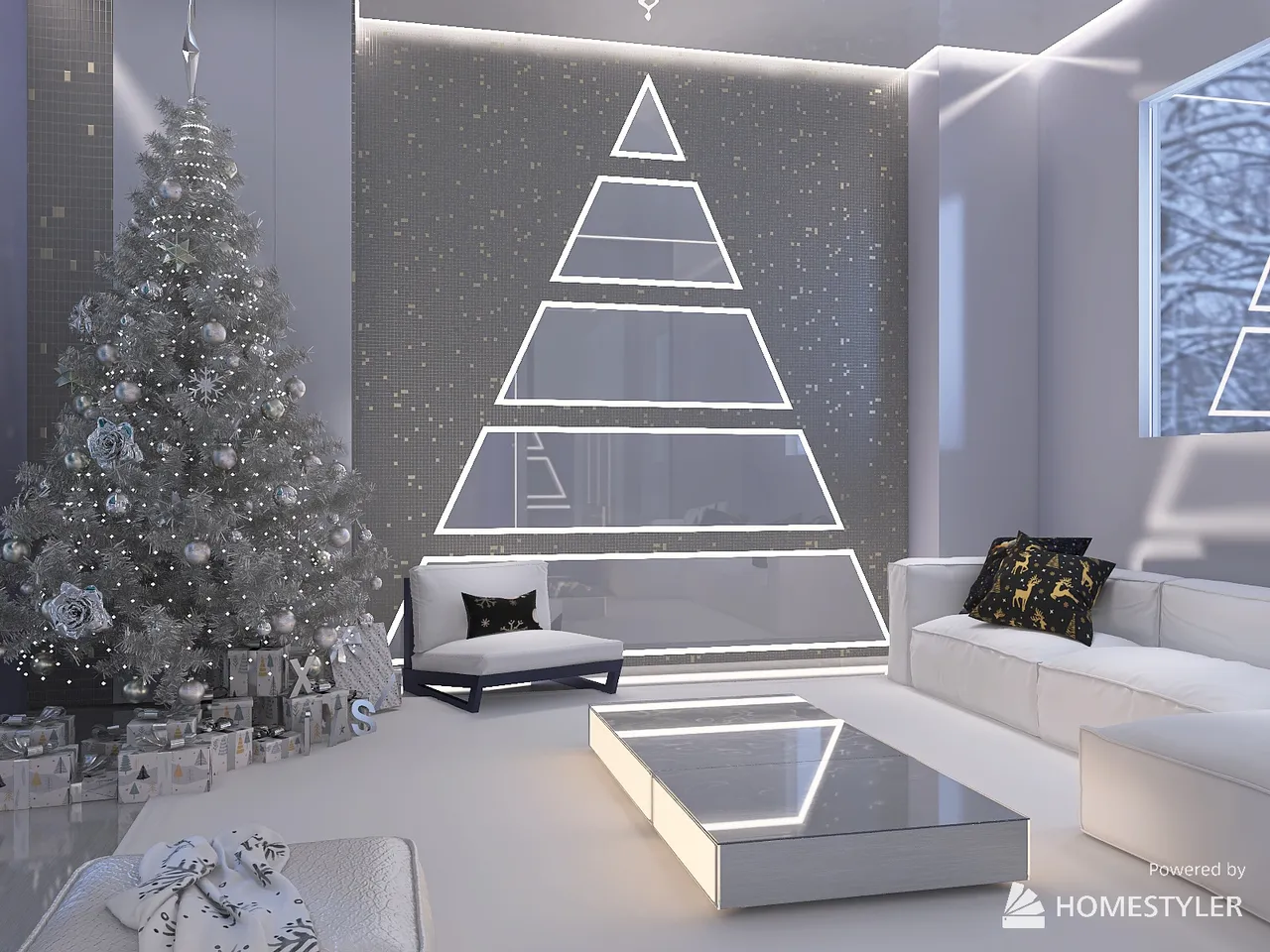 White Christmas 3d design renderings