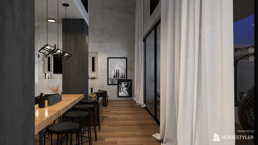 Industrial Chic Apartment 3d design renderings
