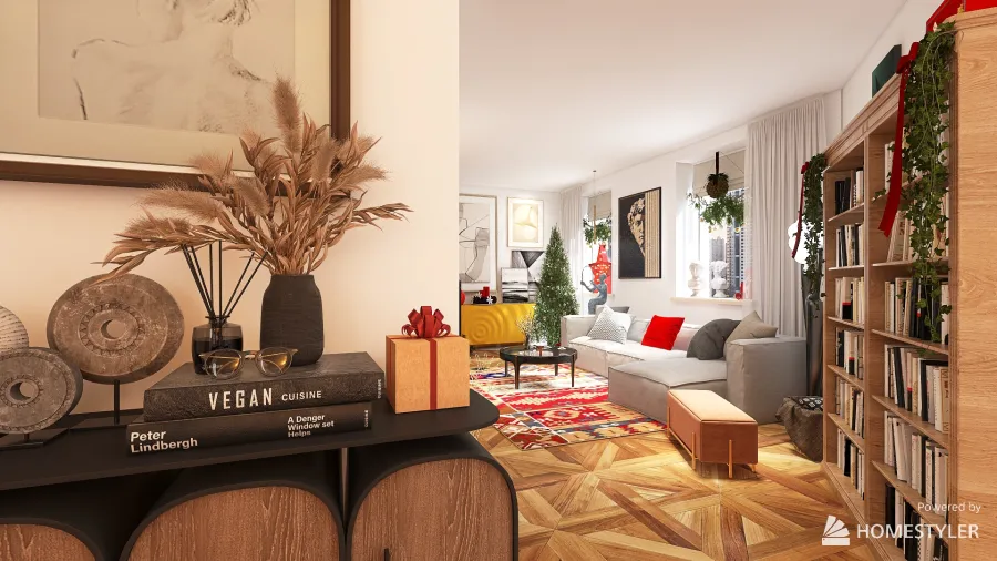 Christmas at P.le Lodi Apartment 3d design renderings