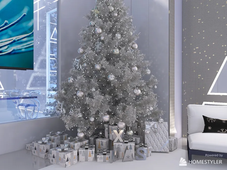 White Christmas 3d design renderings