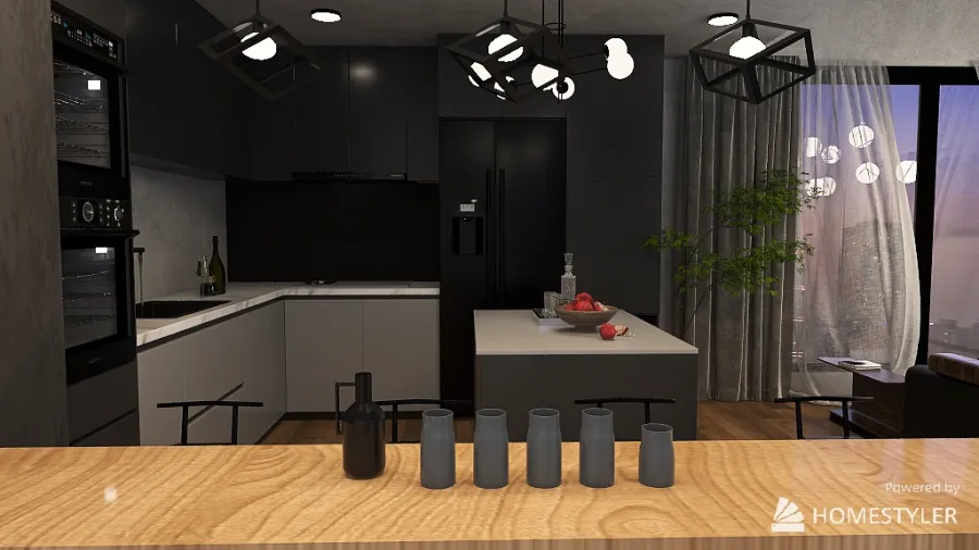 Industrial Chic Apartment 3d design renderings