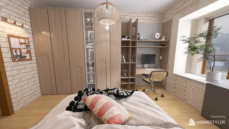 Scandinavian Apartment with Loft 3d design renderings