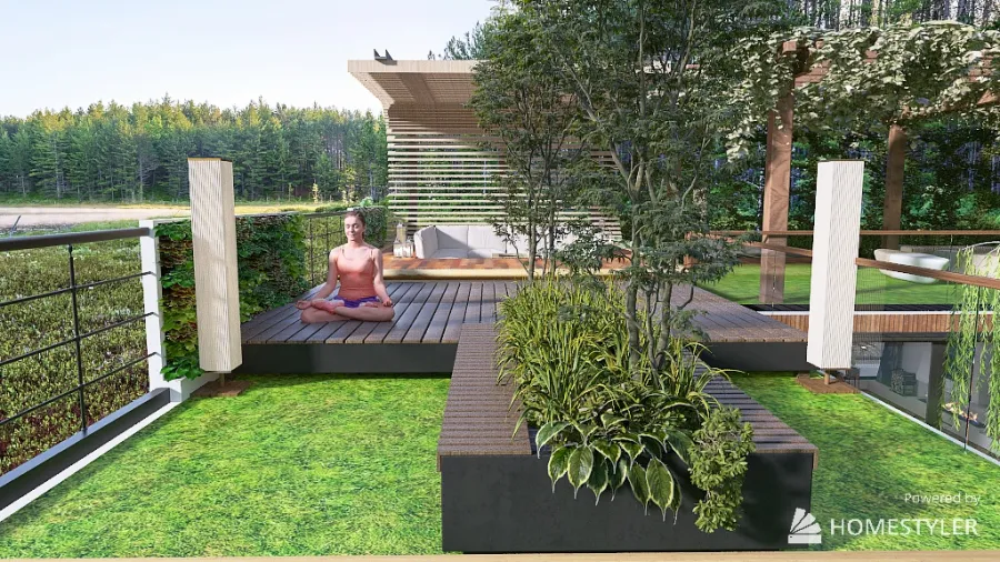 Roof Top Garden 3d design renderings