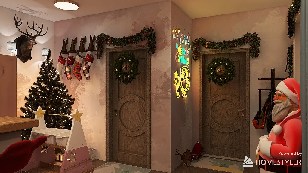 Simple Christmas Decor 3d design renderings