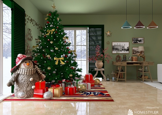 Xmas Time in Cottage Design Rendering