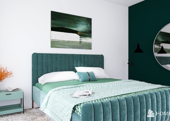 Turquoise Small Apartment Design Rendering