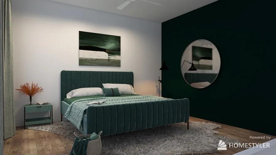 Turquoise Small Apartment 3d design renderings