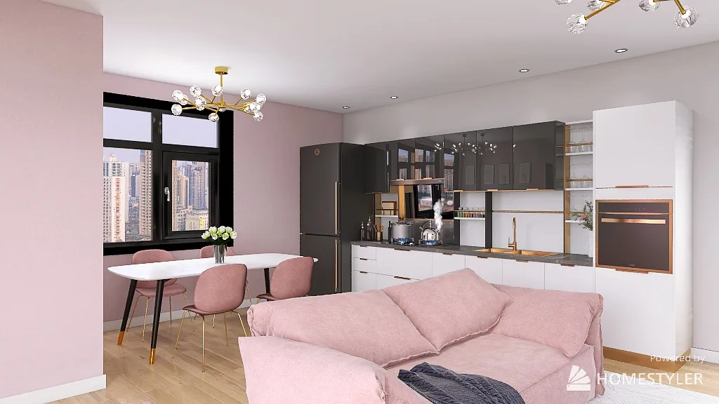 Pink Flat 3d design renderings