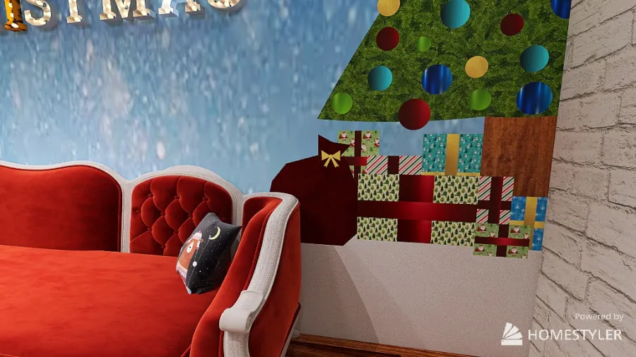 Christmas wall 3d design renderings
