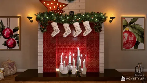 Christmas wall fireplace