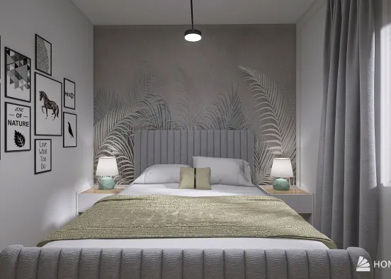 Sypialnia w małym pokoju Design Rendering