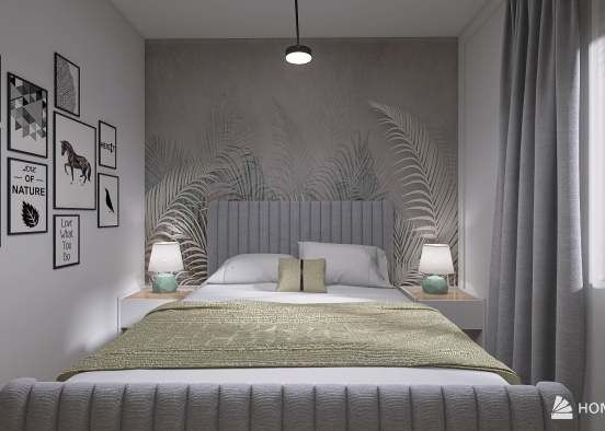 Sypialnia w małym pokoju Design Rendering
