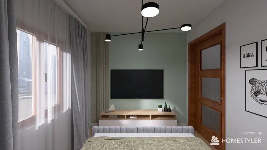 Sypialnia w małym pokoju 3d design renderings