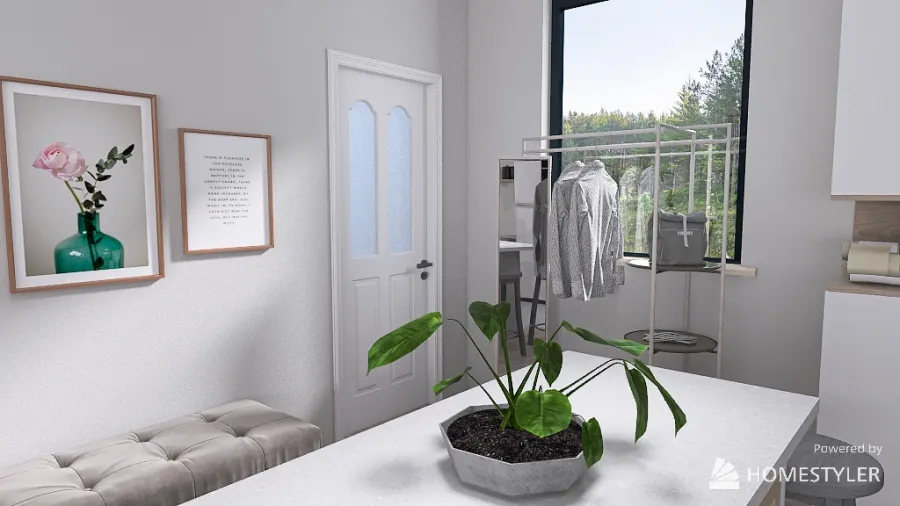 Kitchen/Living Room 3d design renderings