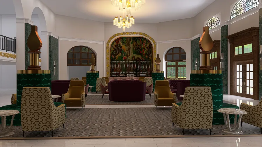 Arlington lobby 3d design renderings