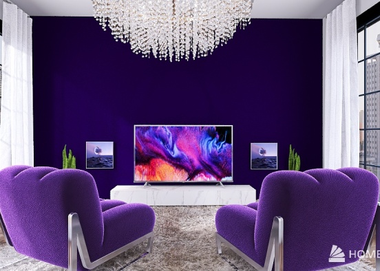 Tropical Tones TV Room Design Rendering