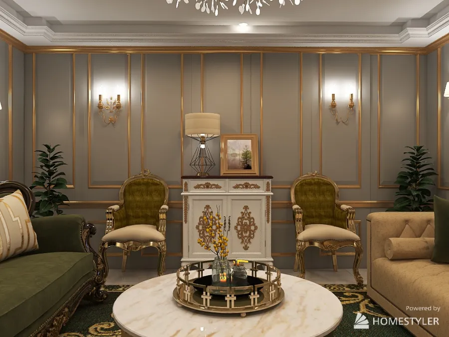 luxury living room 3d design renderings