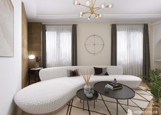 Triangle living room Design Rendering